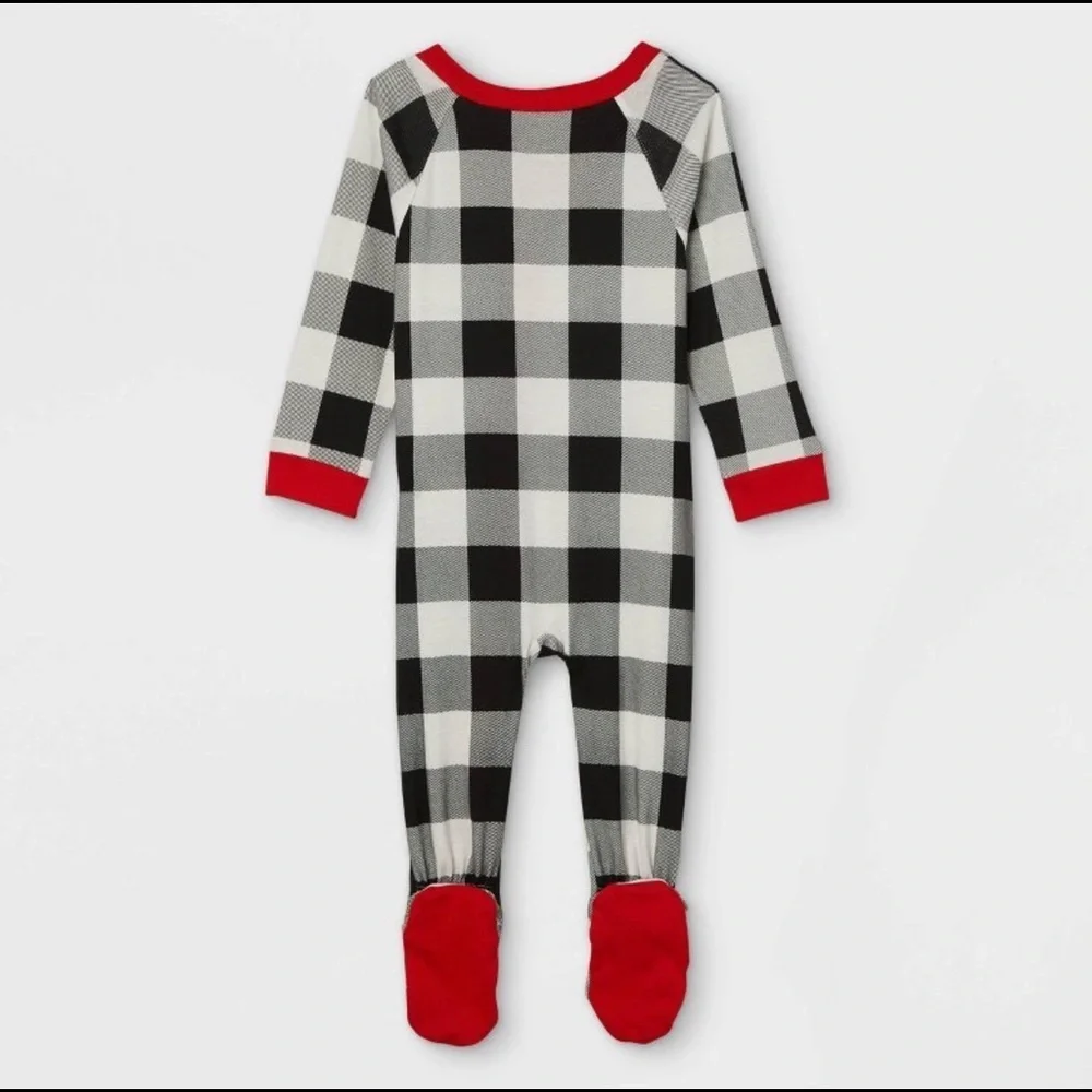 NWT‎ Baby  Buffalo Check Flannel Footed Pajama - Wondershop 6-9 months